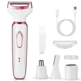 4 In 1 Electric Razor For Women Painless Grooming Kit Rechargeable Eyebrow Nose Hair Pubic Hair Bikini Trimmer Face Shaver