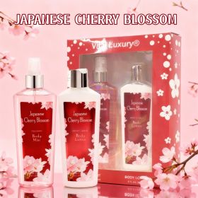 8floz,2-Festival Body Lotion And Spray Set, With A Captivating Cherry Blossom Scent,A Fresh, Sweet, And Elegant Fragrance,The Perfect Holiday Gift For